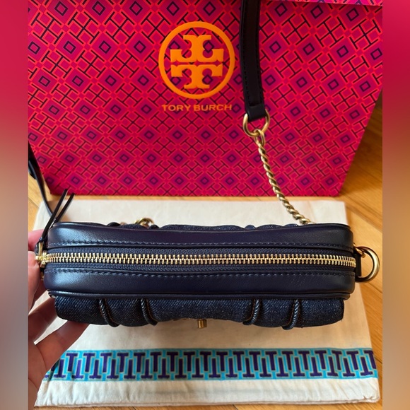 Tory Burch Kira Denim Mini Camera Bag - Picture 8 of 13